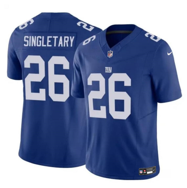 Men's New York Giants #26 Devin Singletary Blue 2023 F.U.S.E. Vapor Untouchable Limited Stitched Jersey